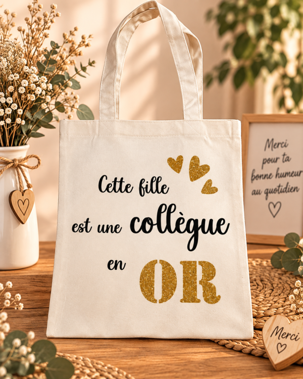 Tote bag personnalisé - Cette fille en Or