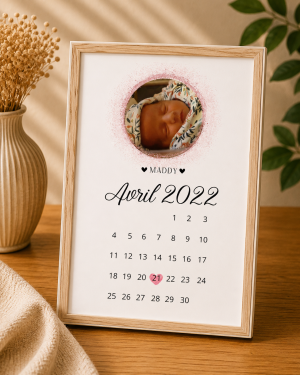 Cadre calendrier personnalisé avec photo