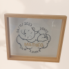 Cadre en verre naissance bébé nuage