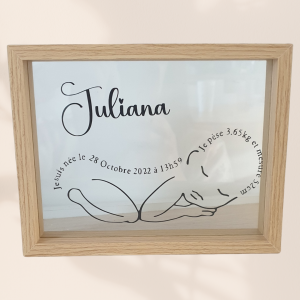 Cadre en verre naissance bébé