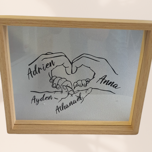 cadre mains liées prénoms Cadre collection "mains jointes"