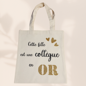 Tote bag personnalisable collection cette fille en Or