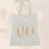 Tote bag lettre florale personnalisé