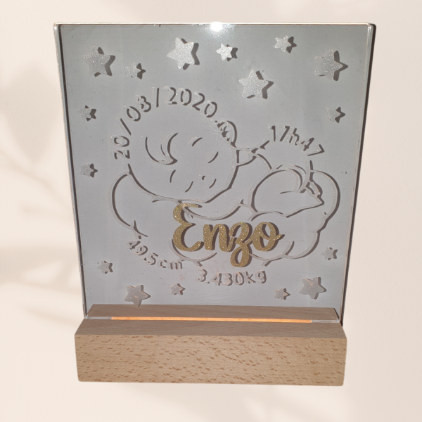 veilleuse de naissance personnalisée