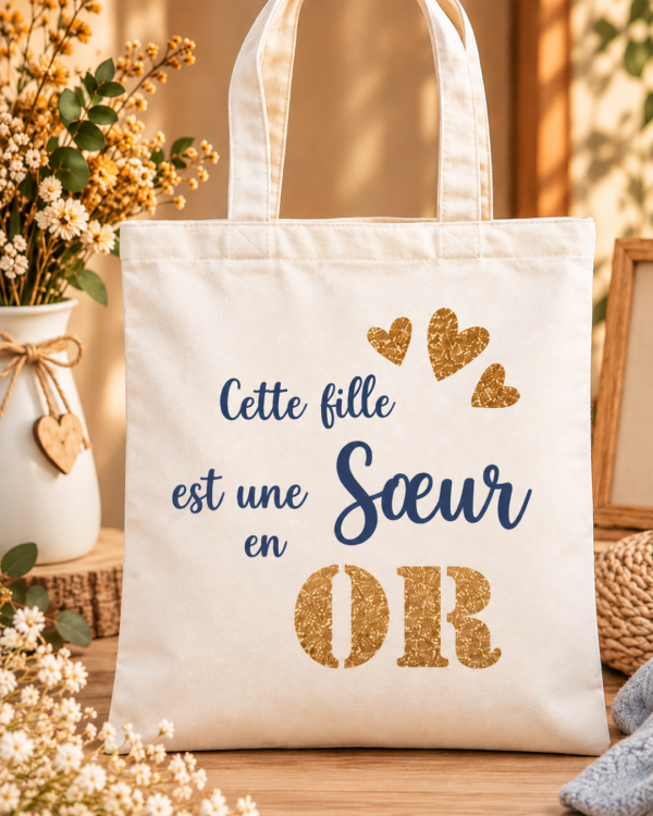 Tote bag personnalisé - Cette fille en Or