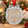 Boule de Noël en bois avec prénom