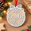 Boule de Noël en bois avec prénom