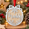 Boule de Noël en bois avec prénom