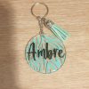 Porte clé prénom avec fond coloré