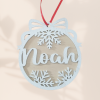Boule de noël en bois avec prénom