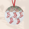 Ornement de noël personnalisé motif chaussettes rouge de noël