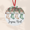 Ornement de noël personnalisé motif chaussettes de noël