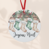 Ornement de noël personnalisé motif chaussettes de noël