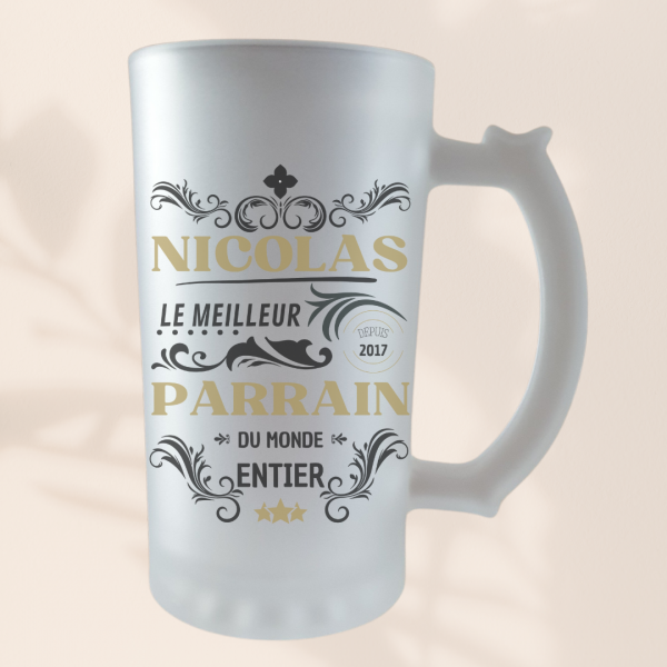 Chope à bière personnalisée "le meilleur papa"