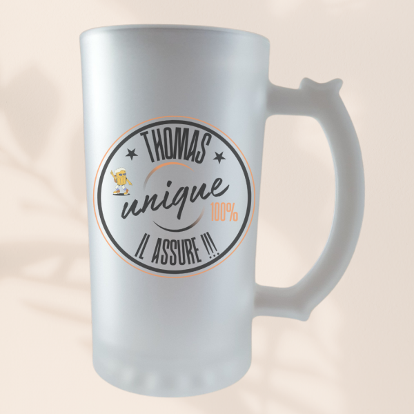 chope à bière prénom 100 unique Chope à bière personnalisée