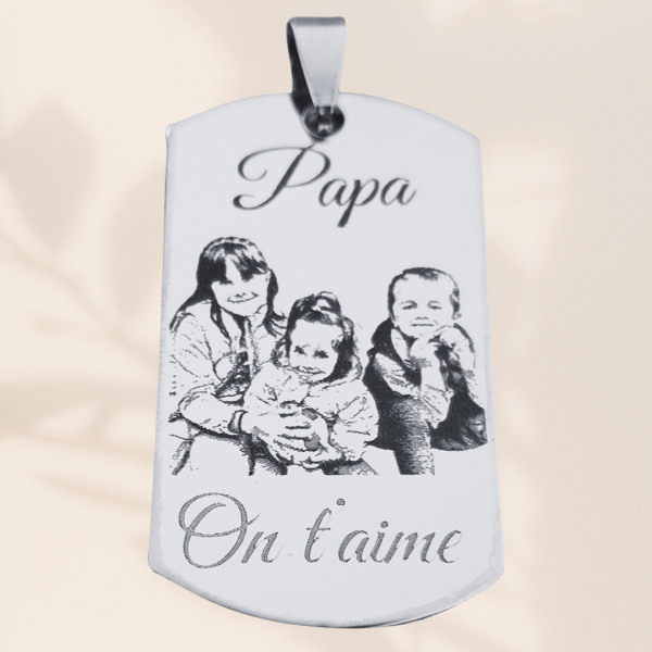 Pendentif plaque gravé