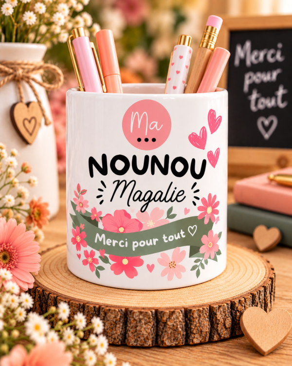 Pot à crayon personnalisé - Prénom & message