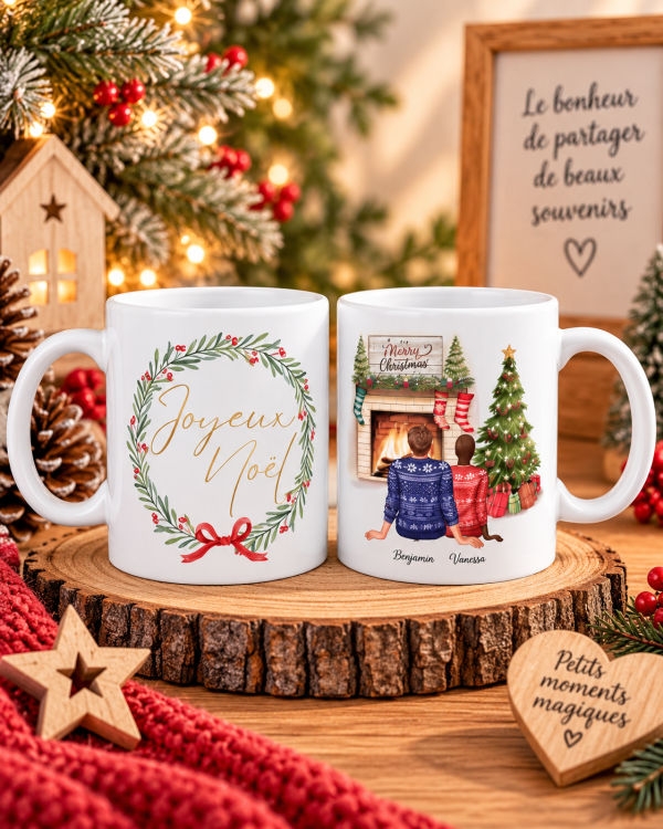 Mug de Noël Famille personnalisé