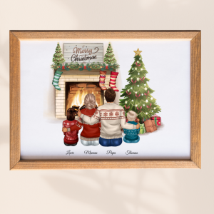 Cadre famille de Noël personnalisable