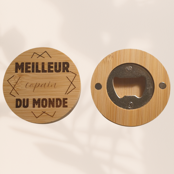 Décapsuleur en bois aimanté
