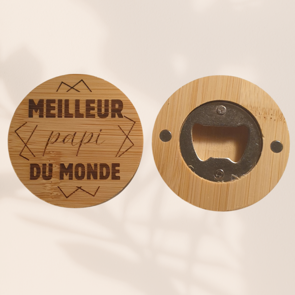 Décapsuleur en bois aimanté