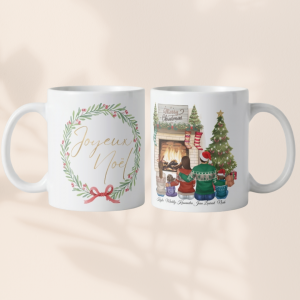 Mug avec famille de Noël personnalisable