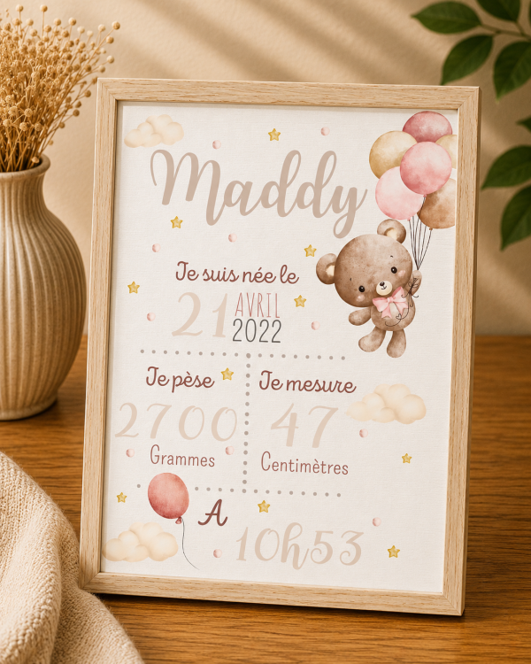 Cadre de naissance personnalisé
