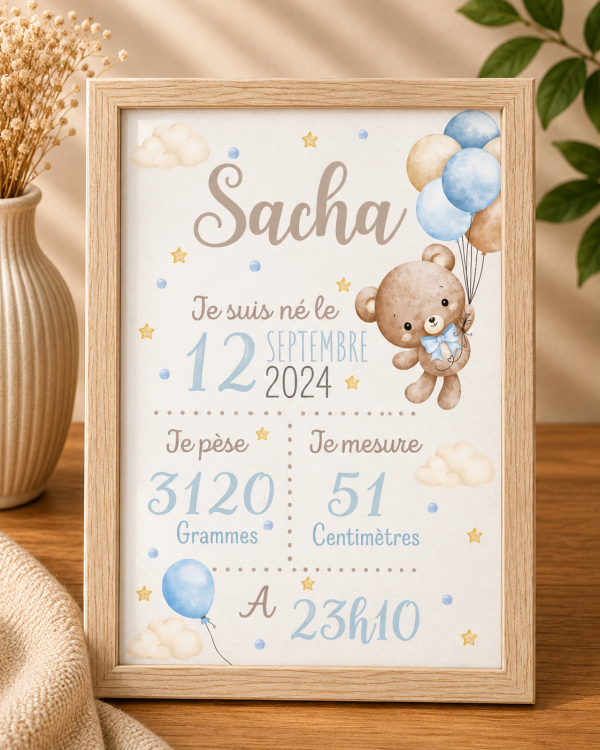Cadre de naissance personnalisé