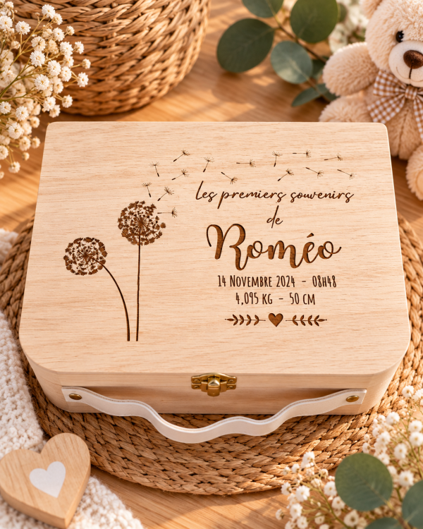 Boîte à souvenirs personnalisée en bois