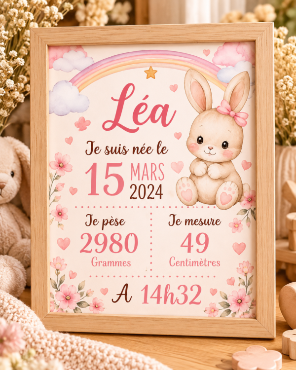 Cadre de naissance personnalisé