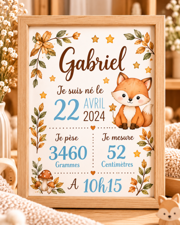 Cadre de naissance personnalisé