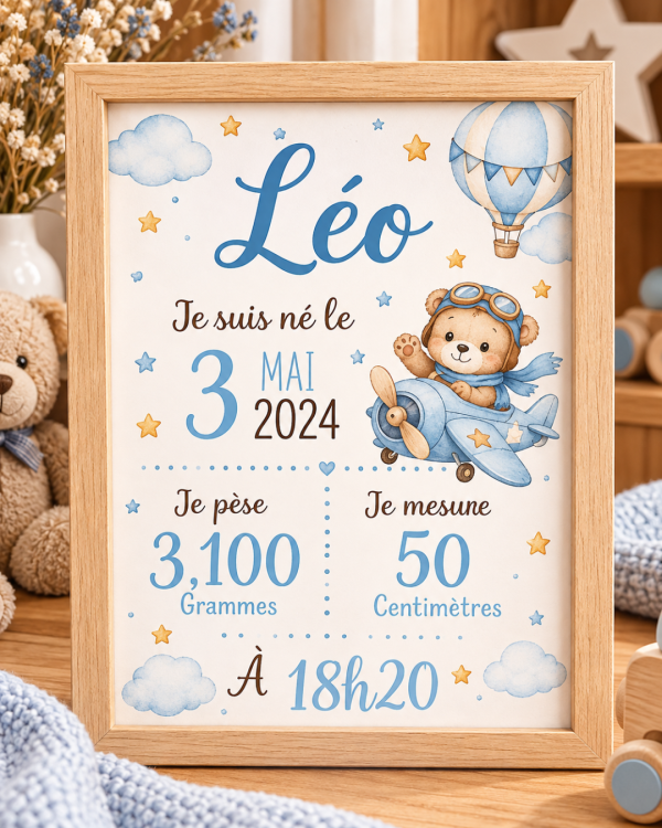 Cadre de naissance personnalisé