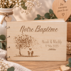 Livre d'or Baptême personnalisé en bois