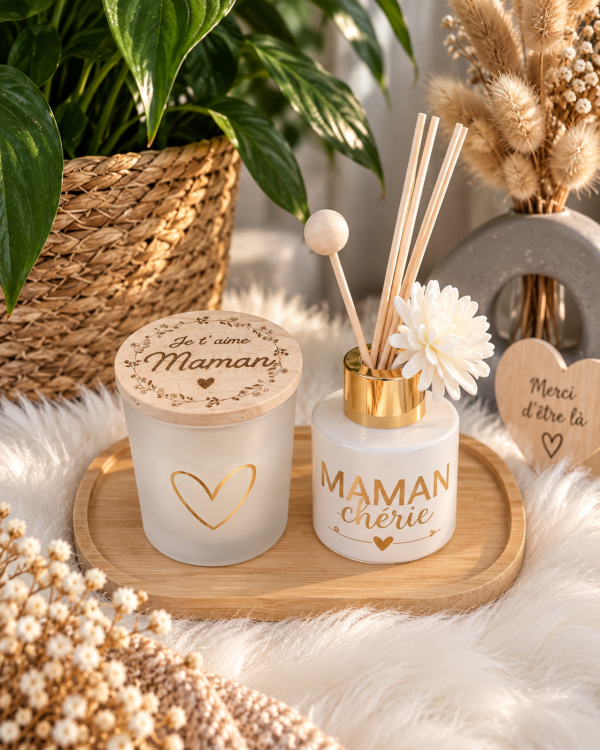 Coffret parfumé personnalisé - Bougie & diffuseur