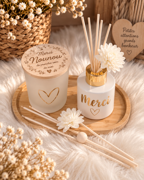 Coffret parfumé personnalisé - Bougie & diffuseur