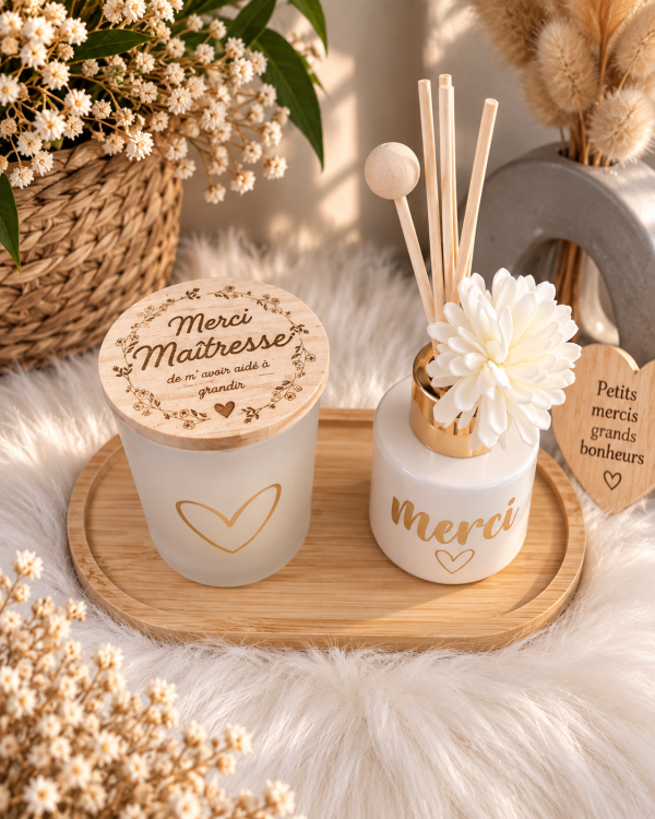 Coffret parfumé personnalisé - Bougie & diffuseur