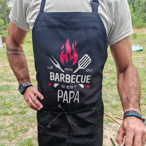 Tablier cuisine "le roi du barbecue"