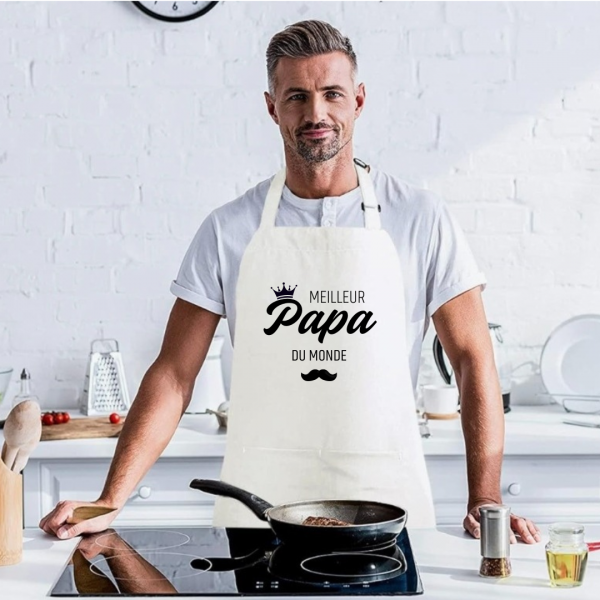 Tablier personnalisé "meilleur papa du monde"