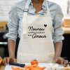 tablier nounou cuisine toujours avec amour blanc Tablier personnalisé "cuisine toujours avec amour"