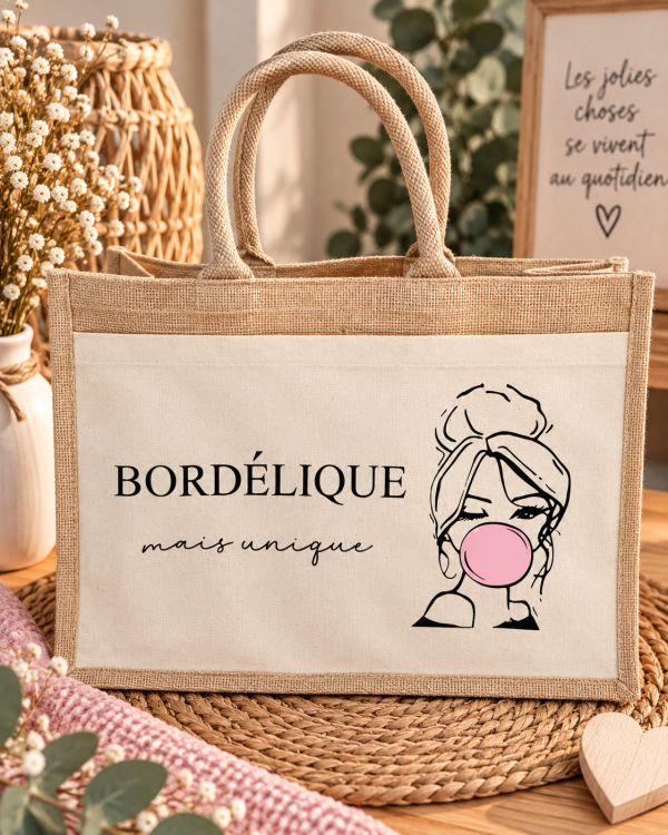 Sac cabas en jute personnalisé - Bordélique