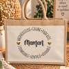 Sac cabas en jute personnalisé - Prénom & mots doux