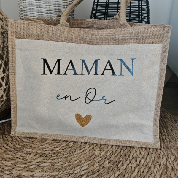 Sac cabas en jute COEUR