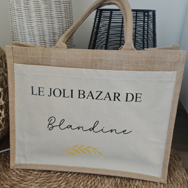 Sac cabas en jute le joli bazar