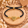 Bracelet cordon réglable avec coeur