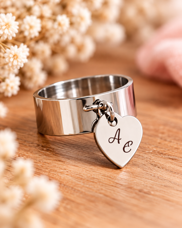 bague coeur Bague personnalisée avec cœur gravé
