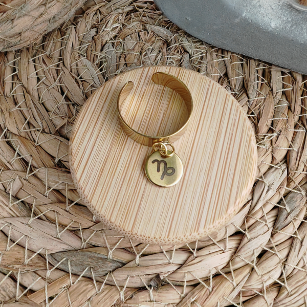 Bague réglable H.6mm avec médaille ronde gravée 10mm