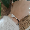 bracelet cordon coeur argent Bracelet cordon réglable avec coeur