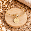 bracelet jonc 1 Bracelet jonc ouvert avec médaille personnalisée