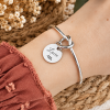 bracelet jonc 2 Bracelet jonc ouvert avec médaille personnalisée
