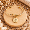 bracelet jonc 3 Bracelet jonc ouvert avec médaille personnalisée